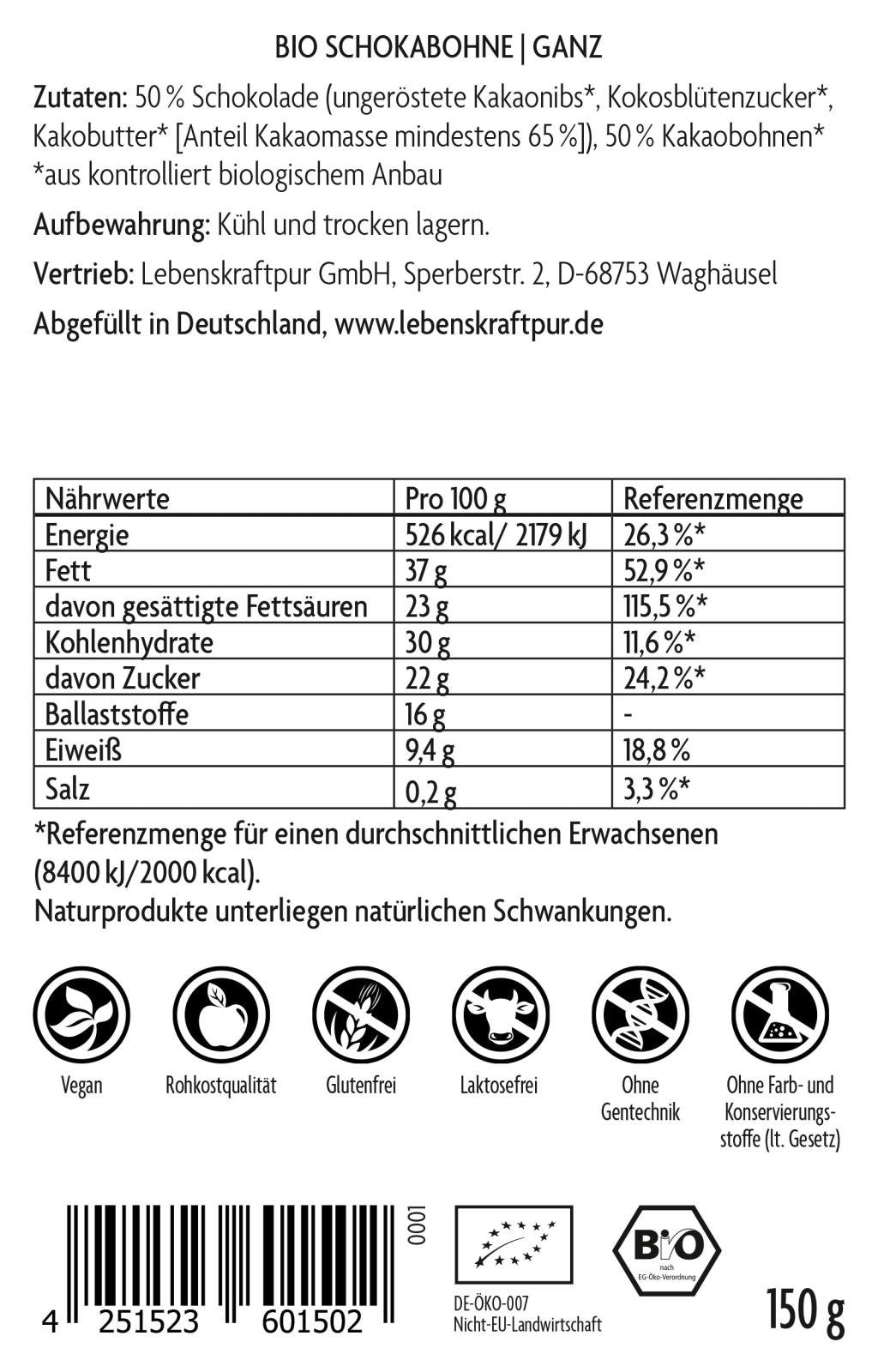 Produktbild Bio Schokabohne Ganz