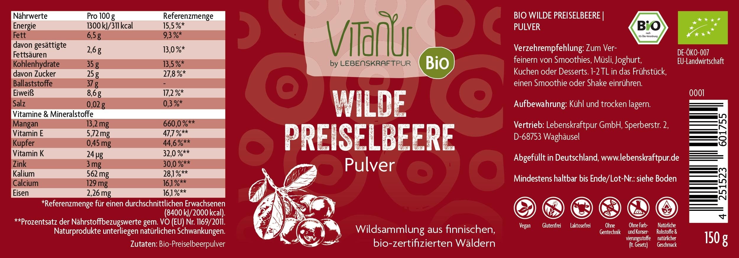 Vitanur_Bio_Wilde_Preiselbeere_Pulver_150g_160123_2294