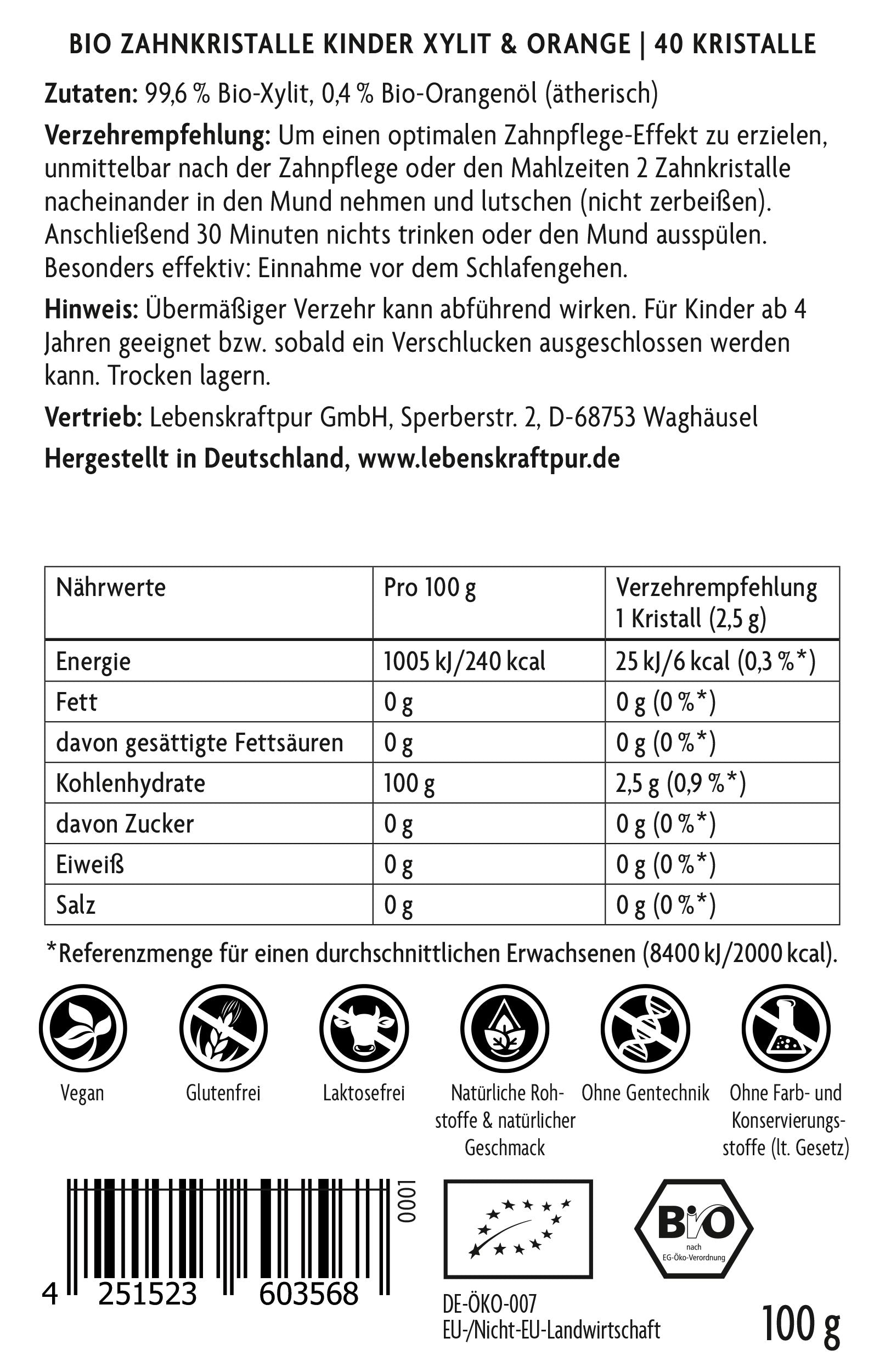 Bio Zahnkristalle® Kinder Xylit & Orange