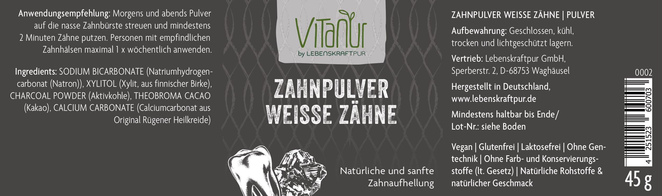 Zahnpulver Weiße Zähne