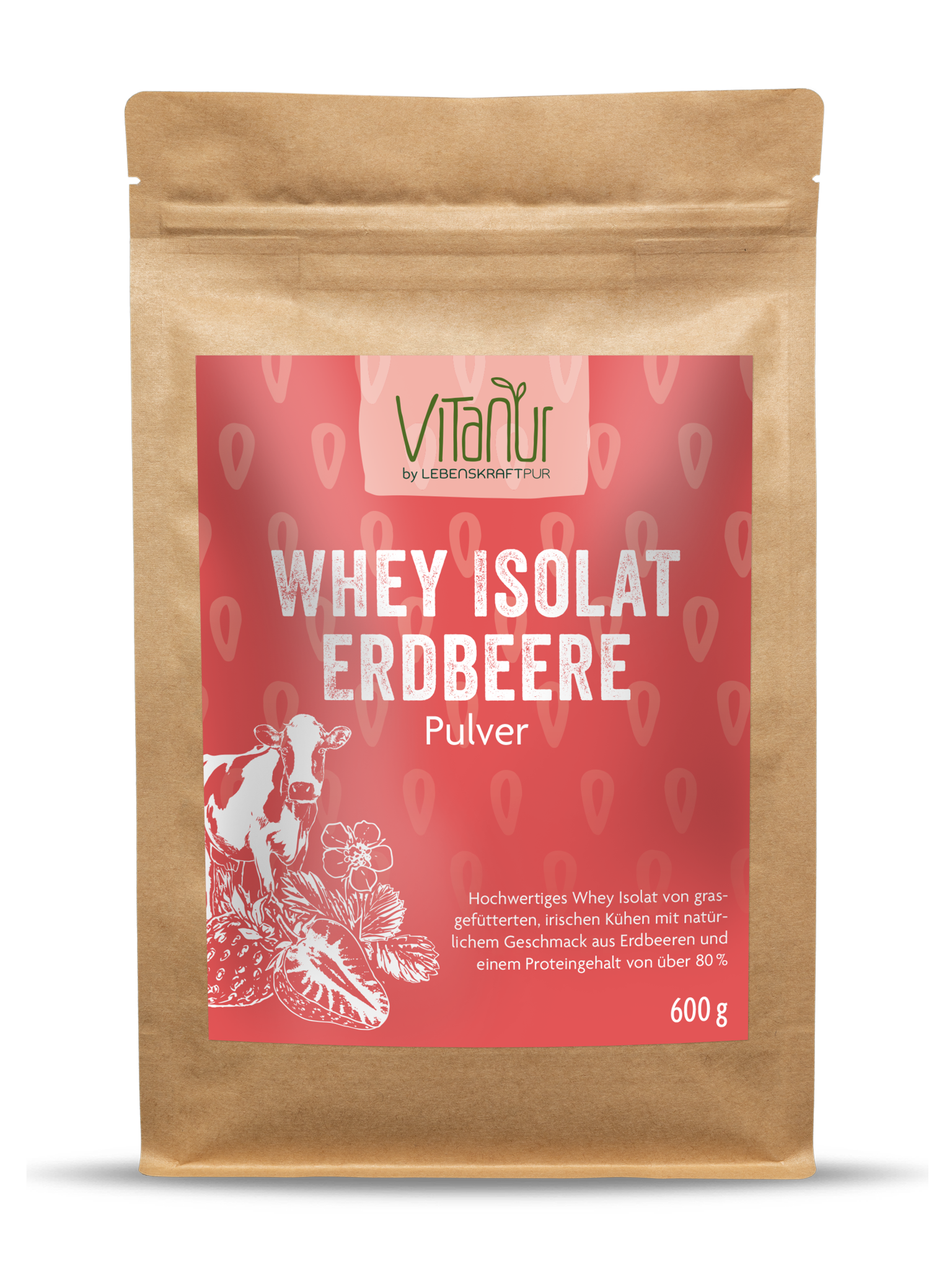 Whey Isolat Erdbeere Pulver