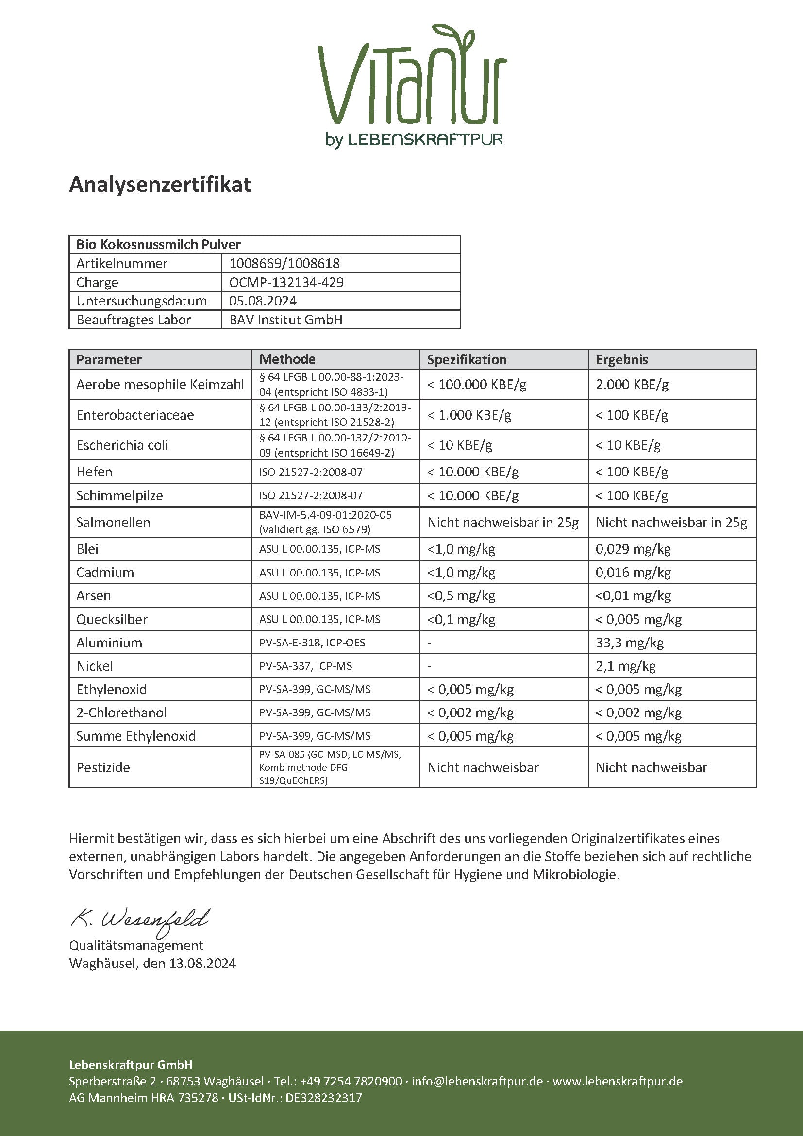 Bio Kokosnussmilch Pulver