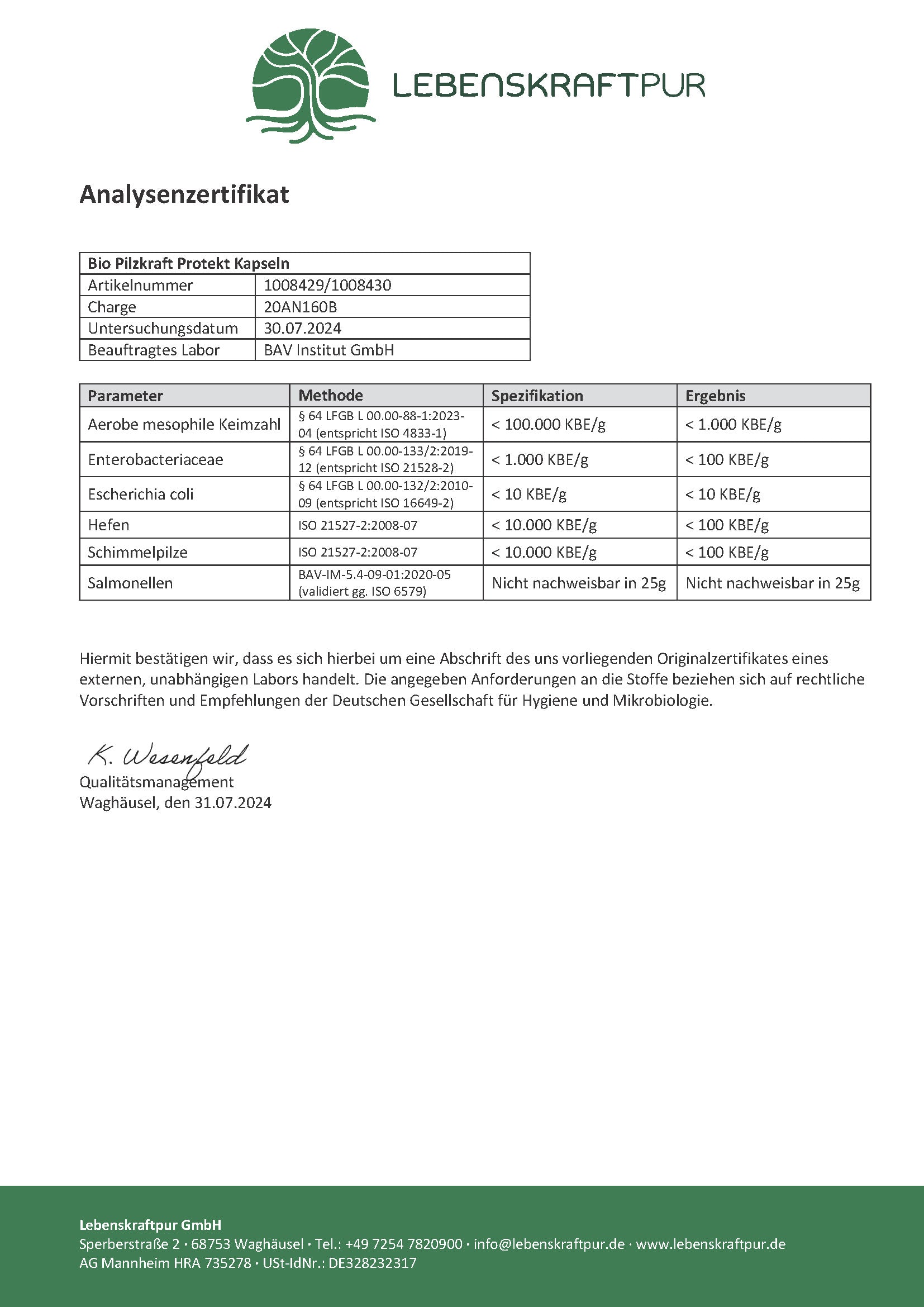 Bio Pilzkraft Protekt Kapseln