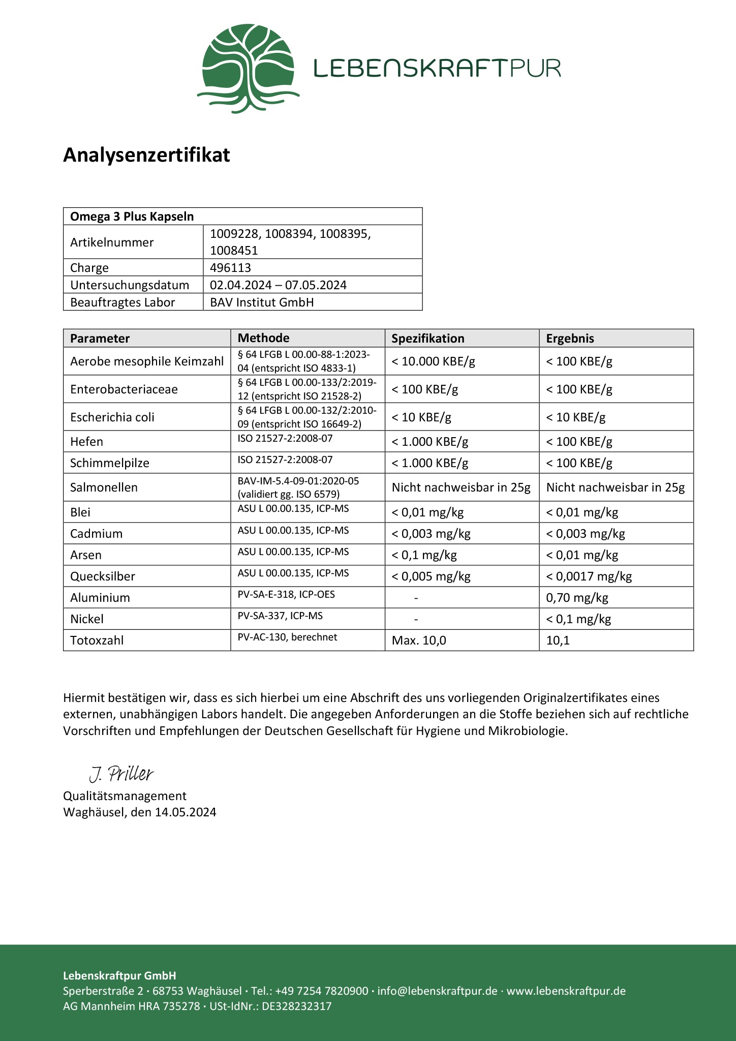 Omega 3 Plus Kapseln