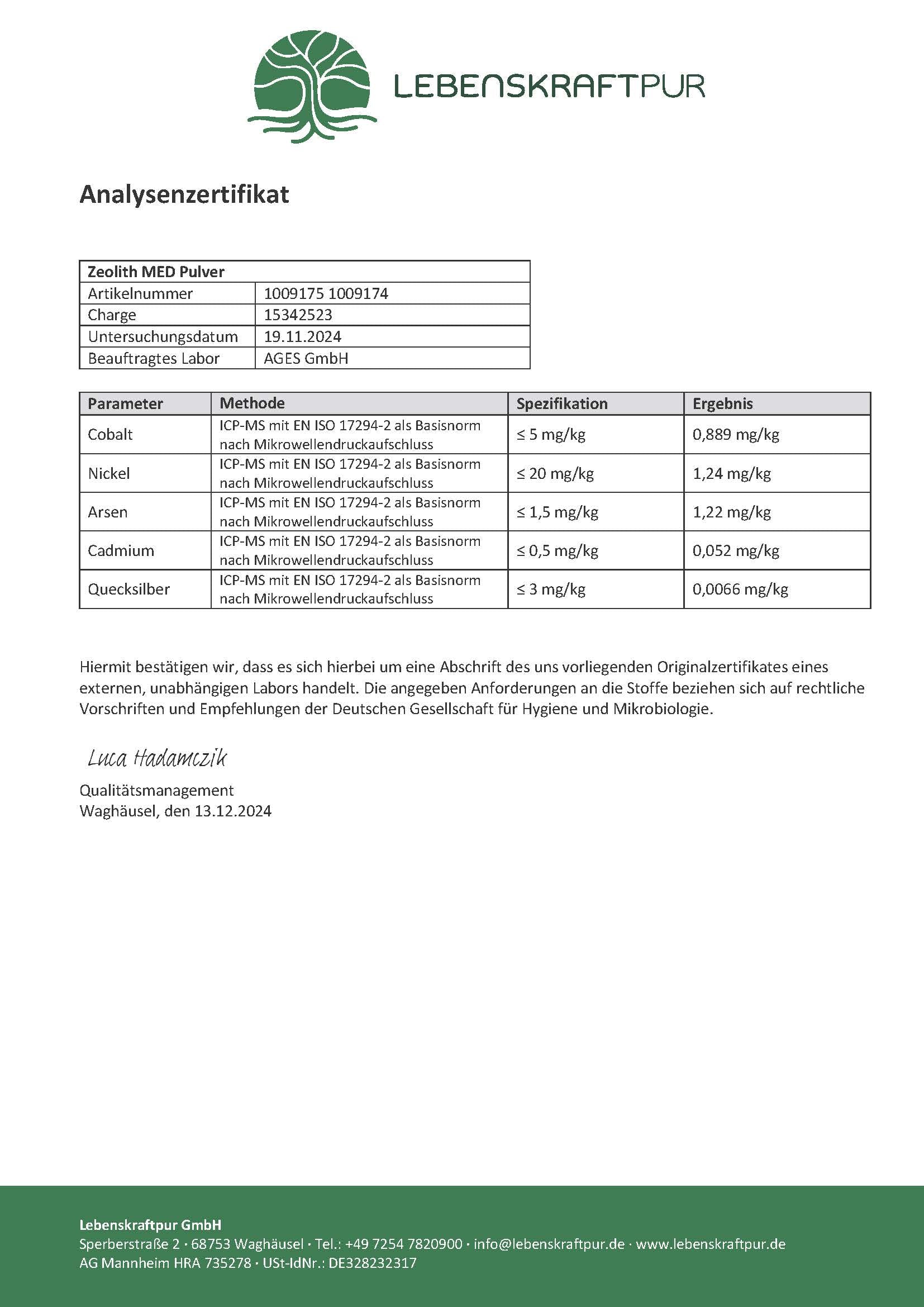 Zeolith MED Pulver