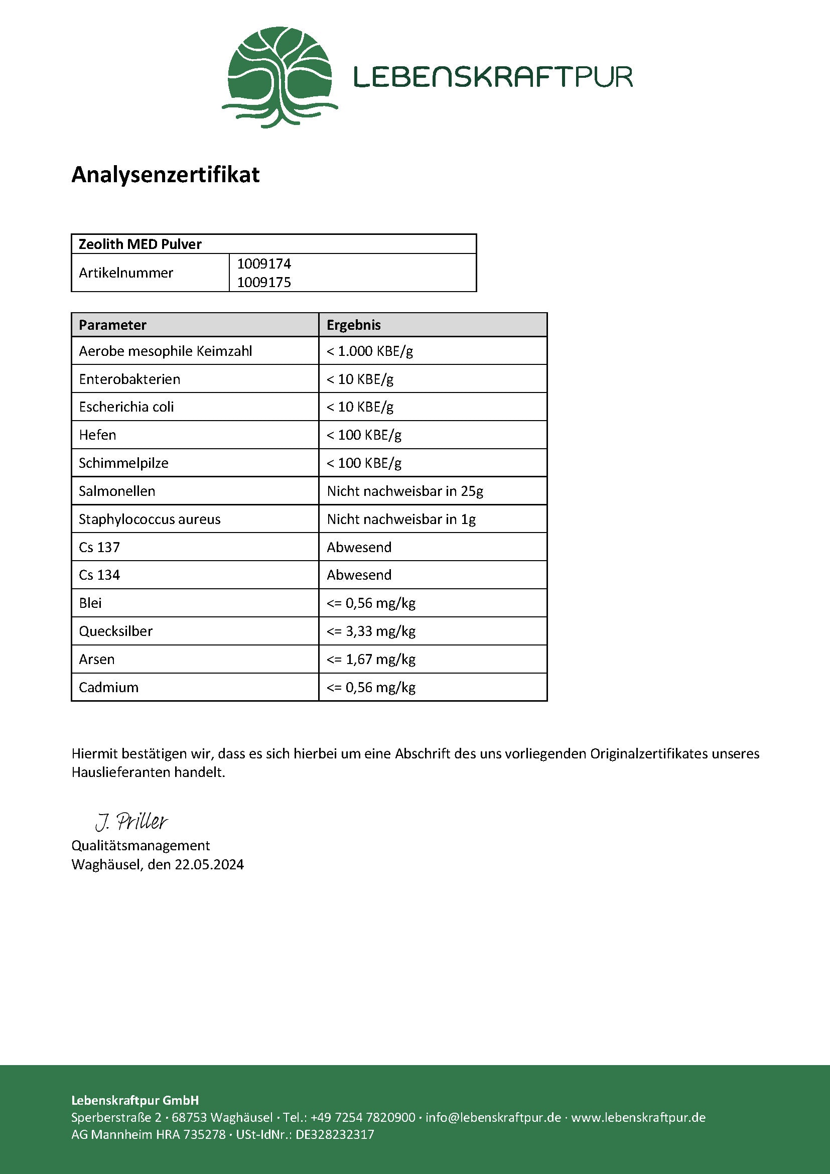 Zeolith MED Pulver